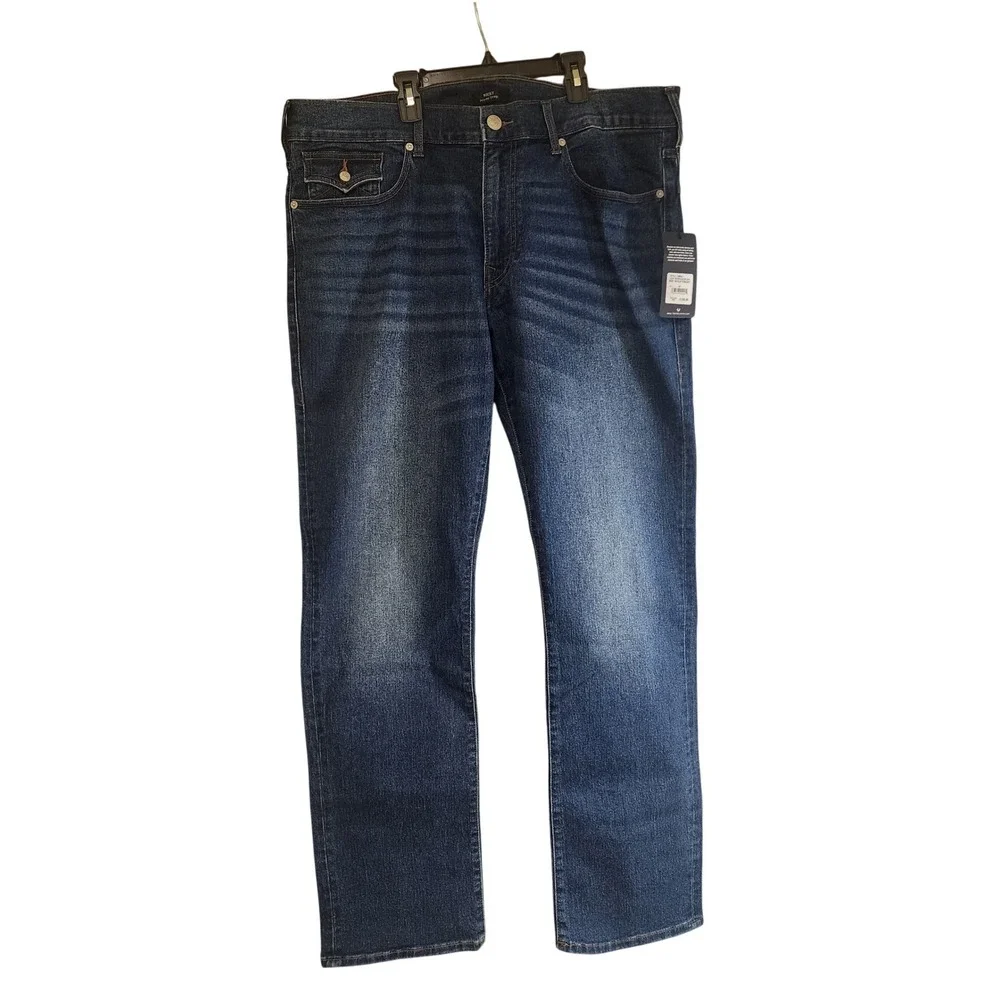 True Religion Ricky Relaxed Straight Jeans Med Wash Blue Size 40/32 700054 NWT
